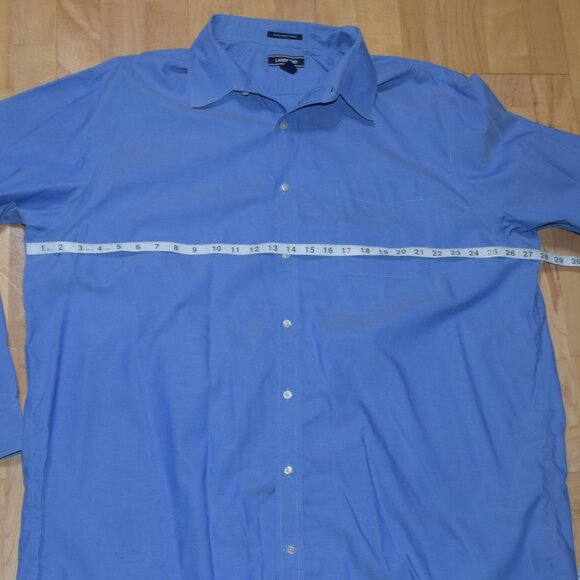 LANDS' END Men's 18.5 - 37T Traditional Fit No Iron Supima Pinpoint Dress Shirt - Picture 6 of 6